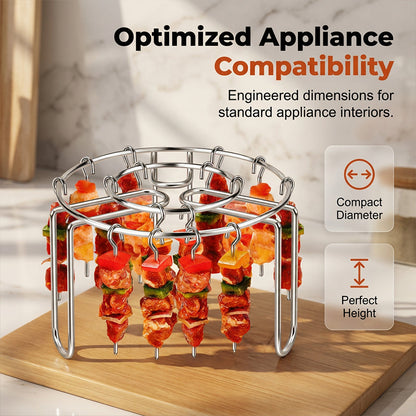 Darolio®🔥 Air Fryer BBQ Skewer Rack – 🥩💖Enjoy Grilled-Style Meat, Veggies & Kebabs at Home