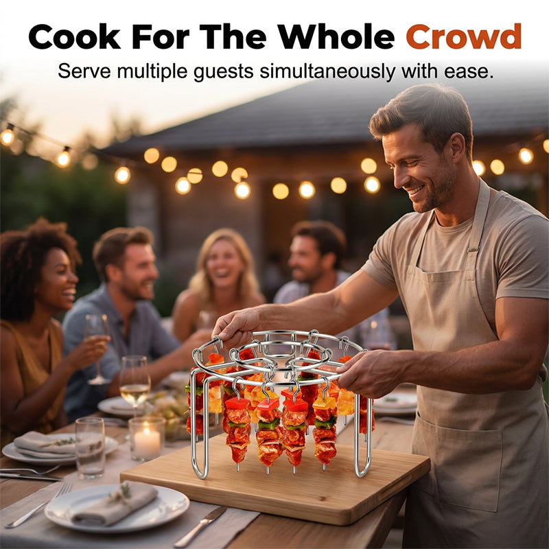 Darolio®🔥 Air Fryer BBQ Skewer Rack – 🥩💖Enjoy Grilled-Style Meat, Veggies & Kebabs at Home