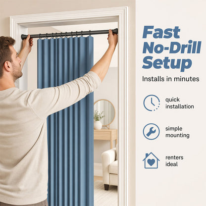 ⏰🔥LIMITED TIME 49% OFF! ✨ No-Drill Magnetic Accordion Door Curtain