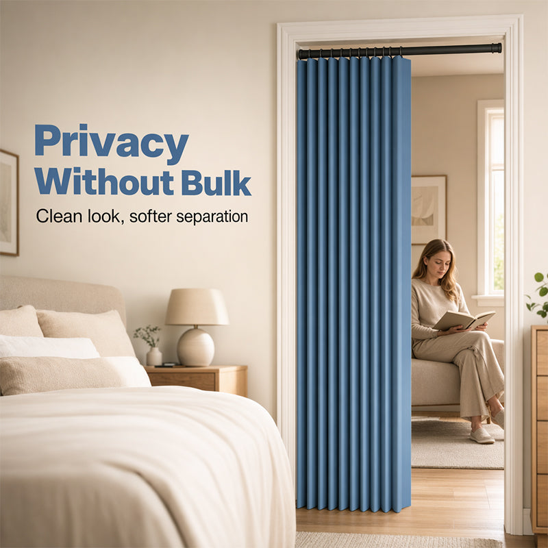 ⏰🔥LIMITED TIME 49% OFF! ✨ No-Drill Magnetic Accordion Door Curtain