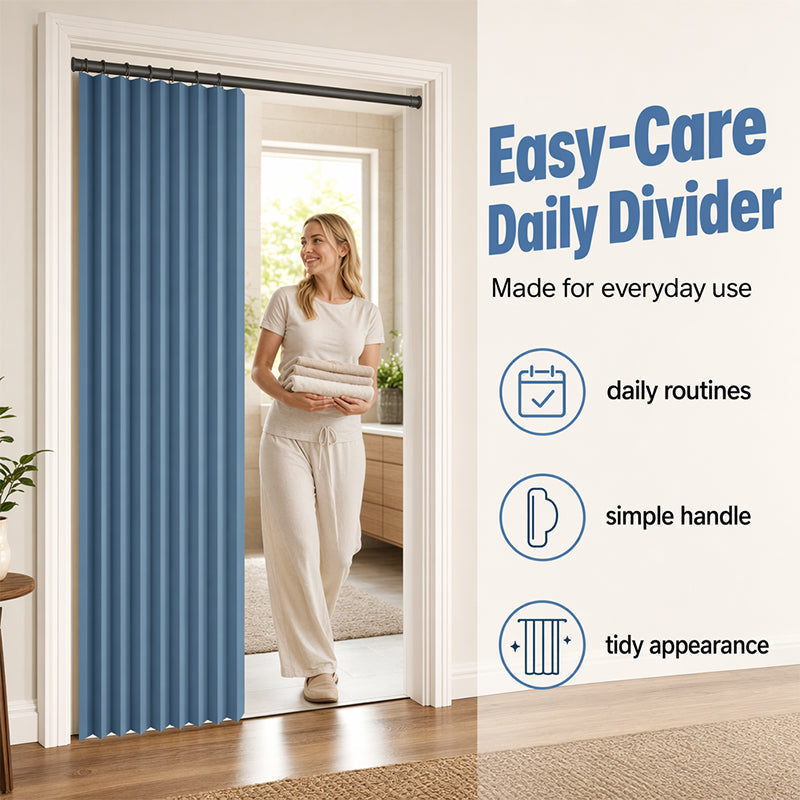 ⏰🔥LIMITED TIME 49% OFF! ✨ No-Drill Magnetic Accordion Door Curtain