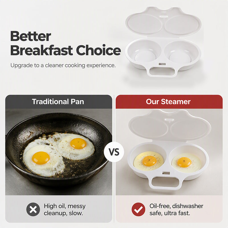 upsell🎁2026 New Arrivals 50% OFF💥Microwave Egg Poacher with Lid & Handle