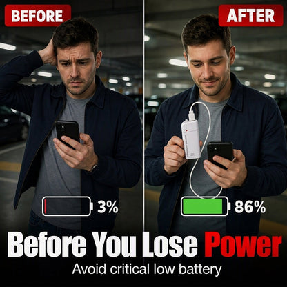 💥 BUY 2 GET 1 FREE +  50% OFF!🥳Portable Emergency Phone Charger AA Battery Powered Power Bank with LED Flashlight