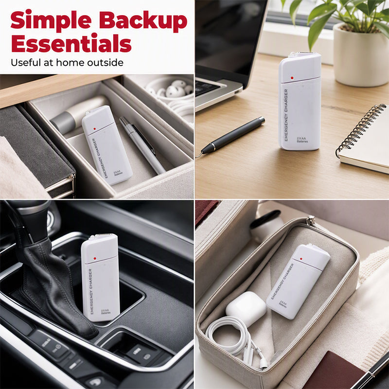 ⚡ LIMITED TIME 50% OFF!!Portable Emergency Phone Charger – 2 AA Battery Powered Backup