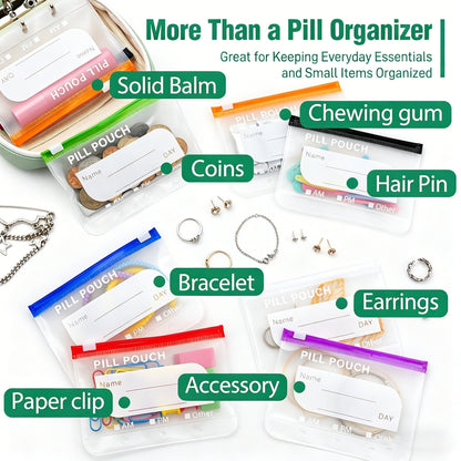 🥳2026 HOT SALE💞UP TO 50% OFF!!💊 A8 Waterproof Travel Pill Organizer Case with 14 Color-Coded Zipper Pouches for Vitamins & Supplements
