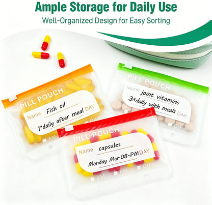 🥳2026 HOT SALE💞UP TO 50% OFF!!💊 A8 Waterproof Travel Pill Organizer Case with 14 Color-Coded Zipper Pouches for Vitamins & Supplements