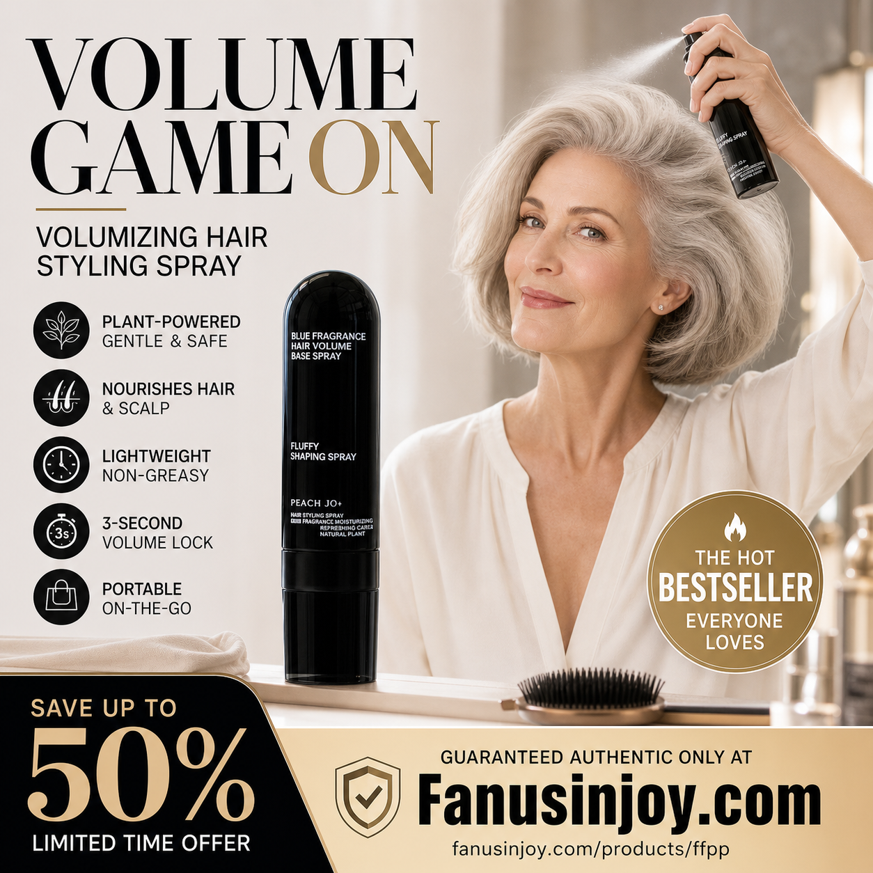 🎉Limited Time 💥Buy 3 get 2 free💇🏻‍♀️Recommended by Hairstylists! 🔥Shape in 3 Seconds! Easily Create Fluffy & Elegant Hairstyles! 👩 Peach-scented volumizing & setting spray